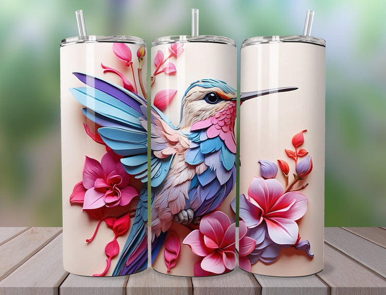 Vibrant Bird Tumbler | Colorful Animal Tumbler | Bird Tumbler | 20 oz Skinny Tumbler - Inspired BYou Home Decor