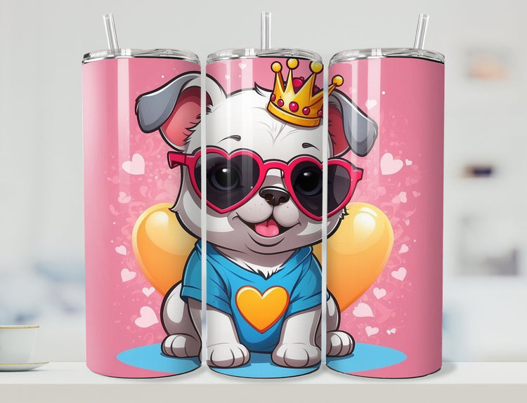 Cute Puppy Valentine Tumbler | Tumbler | Valentine’s Day Gift Tumbler | 20 oz Skinny Tumbler - Inspired BYou Home Decor