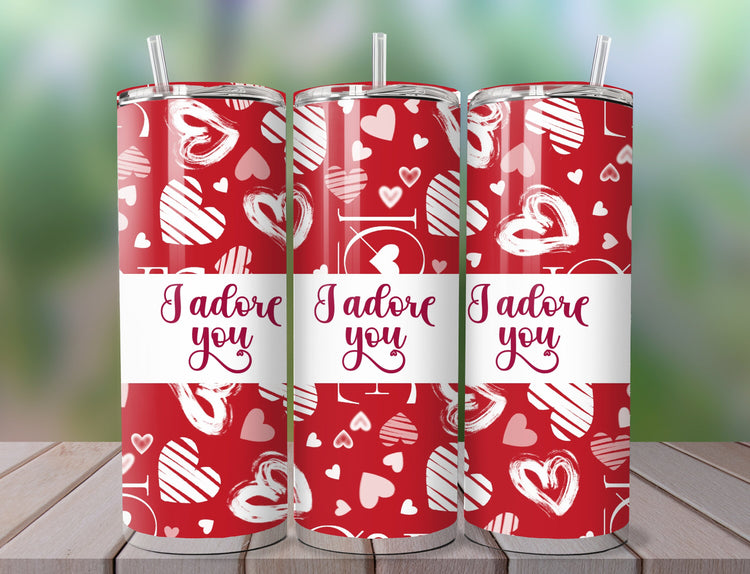 Red Valentine's Day Tumbler | Valentine Tumbler Design | Valentine’s Day Gift Tumbler - Inspired BYou Home Decor