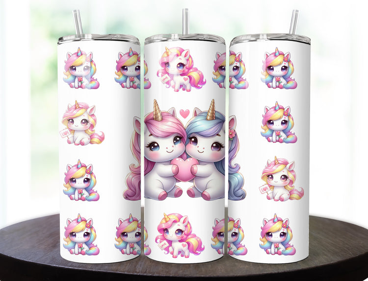 Cute Unicorn Tumbler | Cute Tumbler | 20 oz Inspirational Skinny Tumbler - Inspired BYou Home Decor