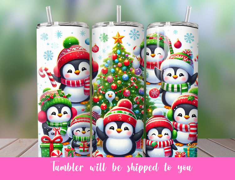 penguin Christmas tumbler