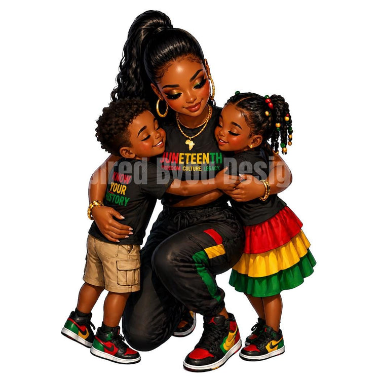 black Juneteenth chibi pictures for stickers