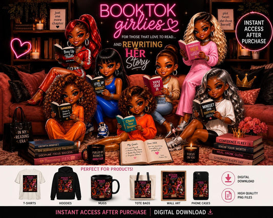 cute booktok black girl png downloads