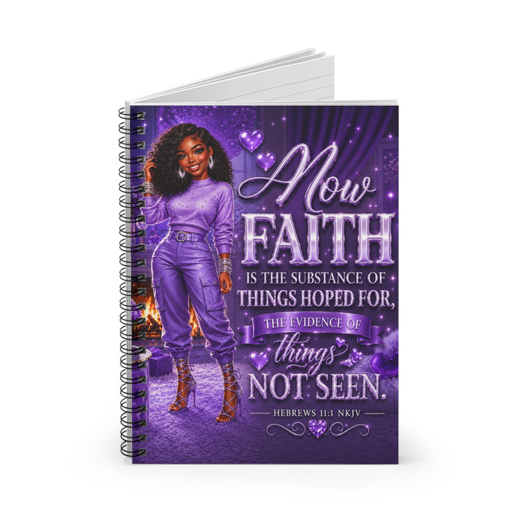 Faith Spiral Journal — "Now Faith Is the Substance" Inspirational Ruled Journal - Inspired BYou Home Decor