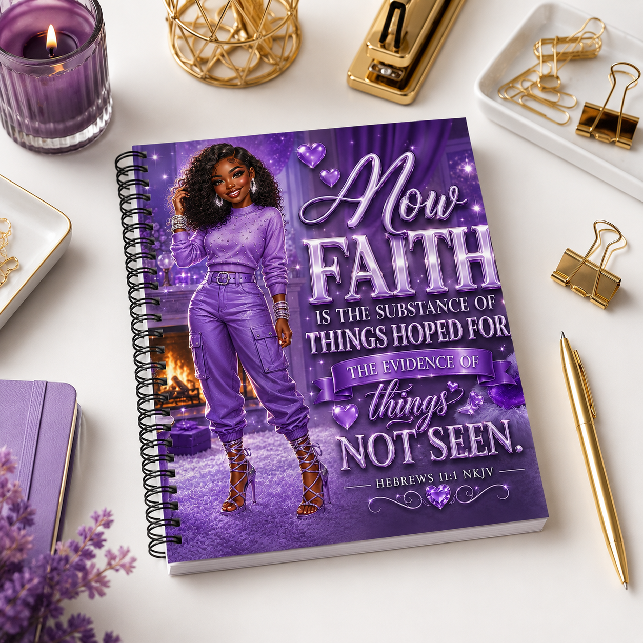 Faith Spiral Journal — "Now Faith Is the Substance" Inspirational Ruled Journal - Inspired BYou Home Decor