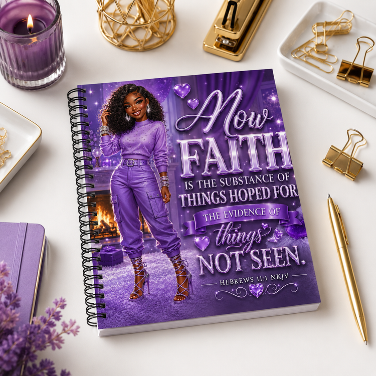 Faith Spiral Journal — "Now Faith Is the Substance" Inspirational Ruled Journal - Inspired BYou Home Decor