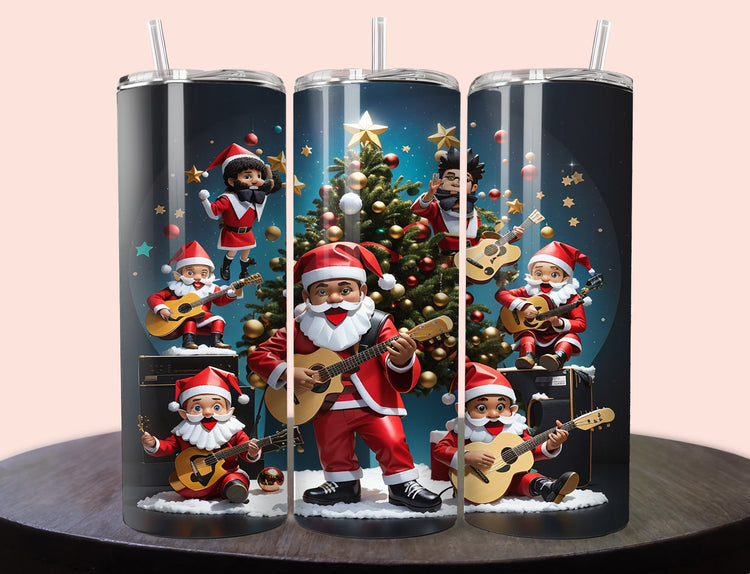 Santa Elves Tumbler Wrap | Christmas Tumbler Wrap Design | Santa 20 oz Skinny Tumbler Wrap | 3D Tumbler Wrap