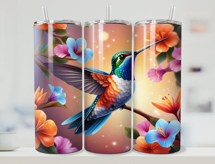 Colorful Bird Tumbler Wrap | Colorful Bird Tumbler Wrap Design | Animal 20 oz Skinny Tumbler Wrap | 3D Tumbler Wrap