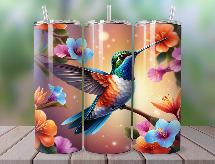 Colorful Bird Tumbler Wrap | Colorful Bird Tumbler Wrap Design | Animal 20 oz Skinny Tumbler Wrap | 3D Tumbler Wrap