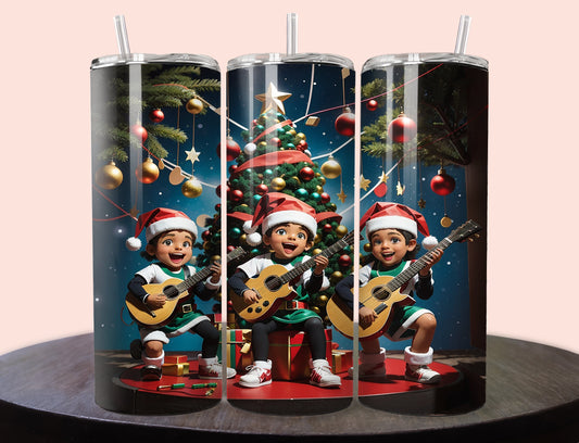 Santa Elves Tumbler Wrap | Santa's Elves Singing Tumbler Wrap Design | Christmas Tumbler 20 oz Skinny Tumbler Wrap | 3D Tumbler Wrap