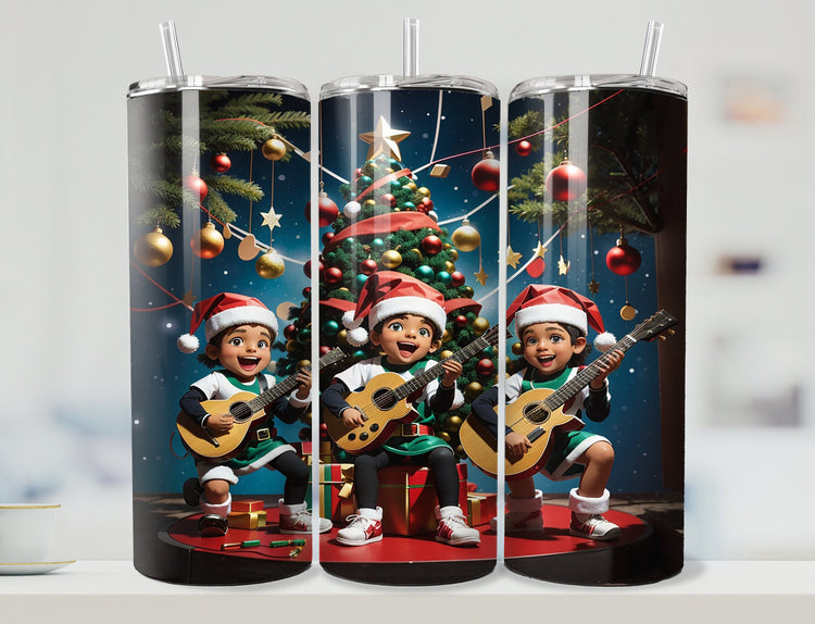 Santa Elves Tumbler Wrap | Santa's Elves Singing Tumbler Wrap Design | Christmas Tumbler 20 oz Skinny Tumbler Wrap | 3D Tumbler Wrap