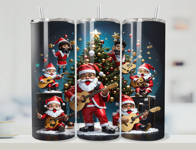 Santa Elves Tumbler Wrap | Christmas Tumbler Wrap Design | Santa 20 oz Skinny Tumbler Wrap | 3D Tumbler Wrap