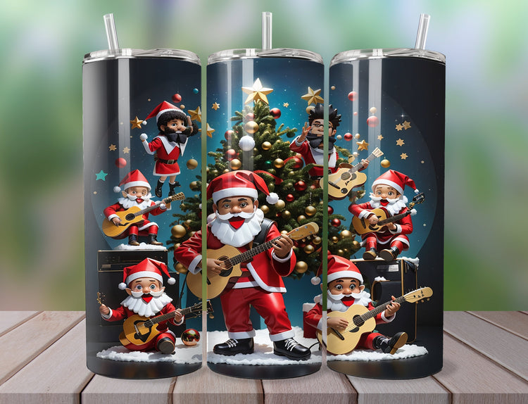 Santa Elves Tumbler Wrap | Christmas Tumbler Wrap Design | Santa 20 oz Skinny Tumbler Wrap | 3D Tumbler Wrap