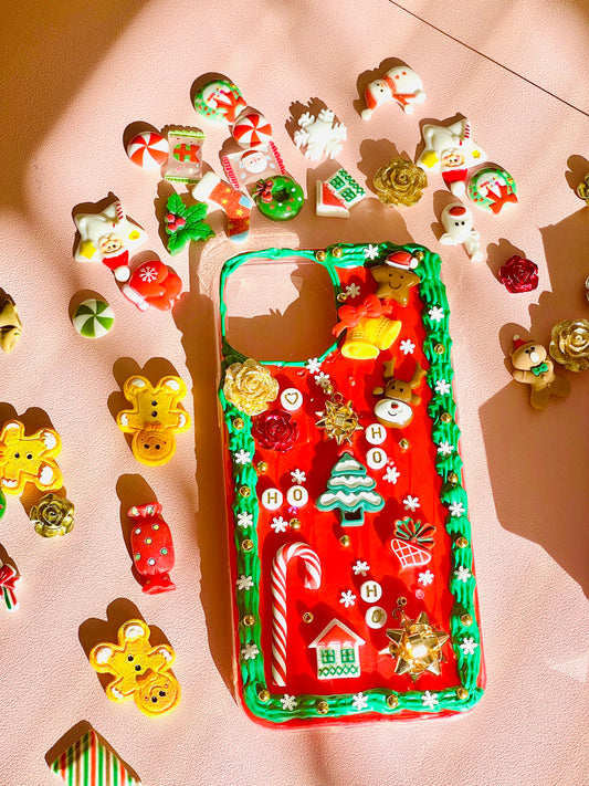 Cute Christmas Decoden Case with Name |  Red Christmas iPhone Case | Santa Phone Case | Decoden Phone  Case - Inspired BYou Home Decor