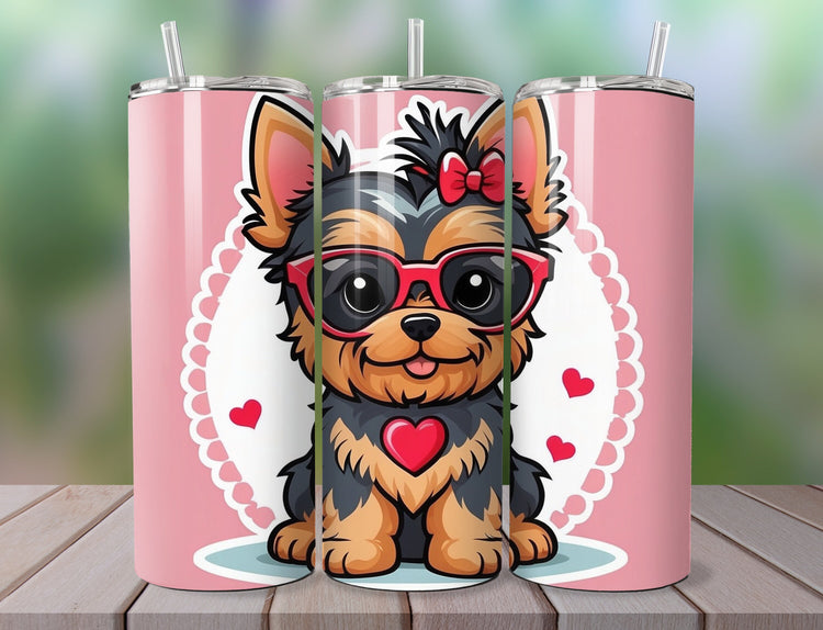 Cute Puppy Valentine Tumbler |  Tumbler  | Valentine’s Day Gift Tumbler | 20 oz Skinny Tumbler