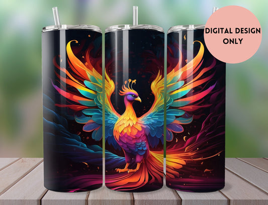 Peacock Tumbler Wrap | 3d Tumbler Wrap for 20 oz Skinny Tumbler | Vibrant and Colorful Peacock Tumbler Wrap | unicorn Tumbler Wrap |