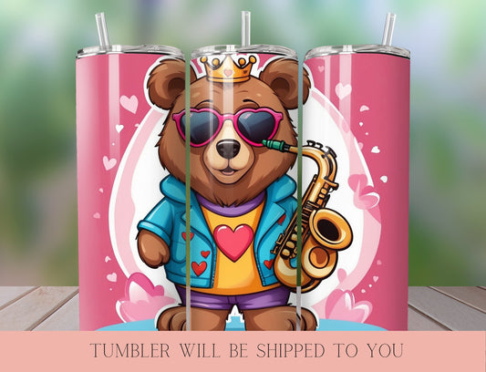 Berry the Saxophonist Valentine Tumbler |  Tumbler Design | Valentine’s Day Gift Tumbler - Inspired BYou Home Decor