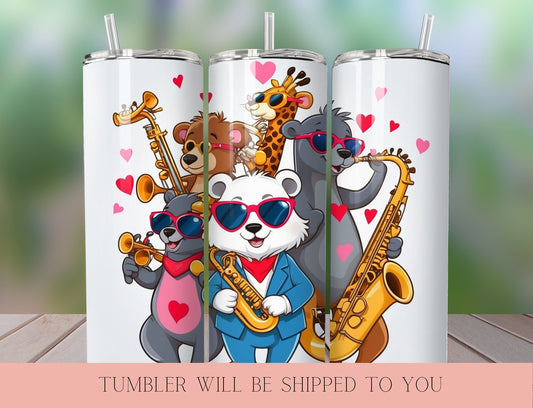 Cute Animal Valentine Tumbler |  Tumbler  | Valentine’s Day Gift Tumbler | 20 oz Skinny Tumbler - Inspired BYou Home Decor