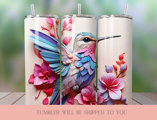 Vibrant Bird  Tumbler | Colorful Animal  Tumbler  | Bird  Tumbler | 20 oz Skinny Tumbler