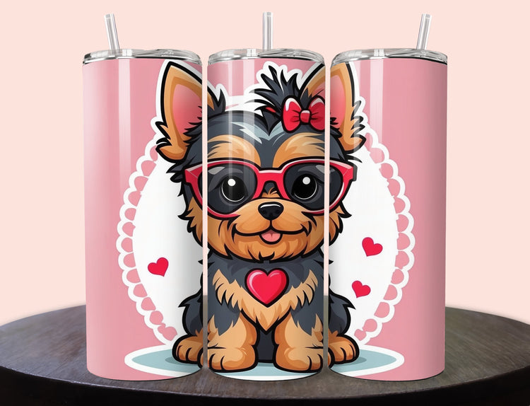 Cute Puppy Valentine Tumbler |  Tumbler  | Valentine’s Day Gift Tumbler | 20 oz Skinny Tumbler