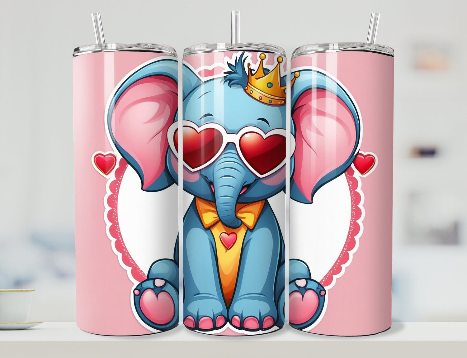 Cute Elephant Valentine Tumbler |  Tumbler  | Valentine’s Day Gift Tumbler | 20 oz Skinny Tumbler - Inspired BYou Home Decor