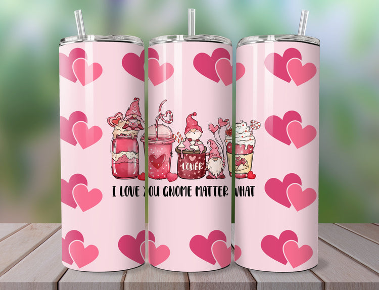 Gnome Valentine's Day  Tumbler | Valentine  Tumbler Design | Valentine’s Day Gift Tumbler - Inspired BYou Home Decor