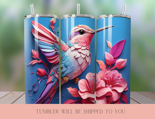 Vibrant Bird  Tumbler | Colorful Animal  Tumbler  | Bird  Tumbler | 20 oz Skinny Tumbler - Inspired BYou Home Decor