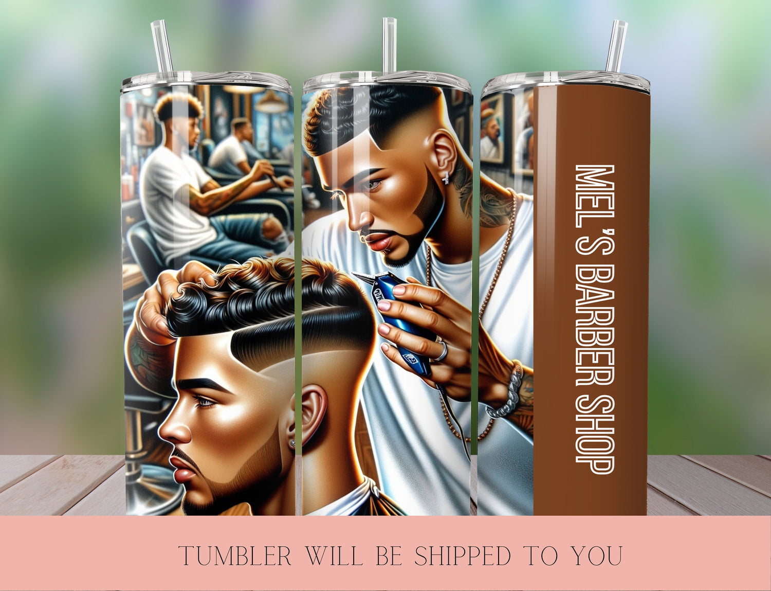 Day at the Barber Shop Tumbler | Barber Shop  Tumbler  | Barber  Tumbler | 20 oz Skinny Tumbler for Work - Inspired BYou Home Decor