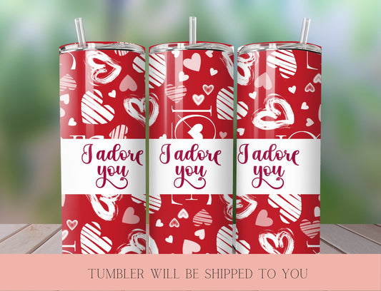 Red Valentine's Day  Tumbler | Valentine  Tumbler Design | Valentine’s Day Gift Tumbler - Inspired BYou Home Decor