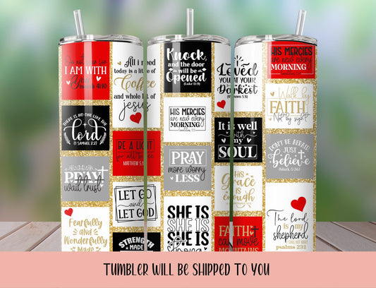 Christian  Insulated Tumbler | Daily Affirmation Tumbler | Affirmation  Tumbler | Bible Scripture Tumbler | Positive Affirmation Tumbler - Inspired BYou Home Decor