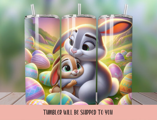 Easter Tumbler, Easter bunny tumbler, cute Easter bunny tumbler - Inspired BYou Home Decor