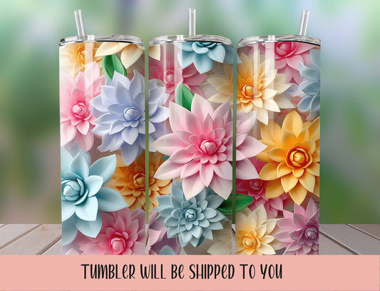 Spring Tumbler, Blooming Flower Tumbler, Pastel Flower tumbler, Pastel Tumbler - Inspired BYou Home Decor