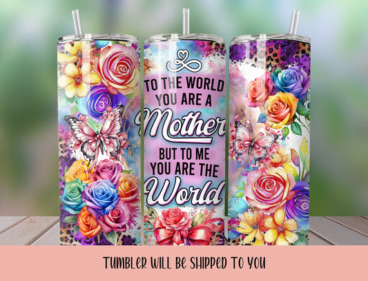 Mothers Day Tumbler | Colorful Mothers Day Tumbler  | Floral Tumbler |  Colorful Tumbler | Personalized Mothers Day Gift - Inspired BYou Home Decor