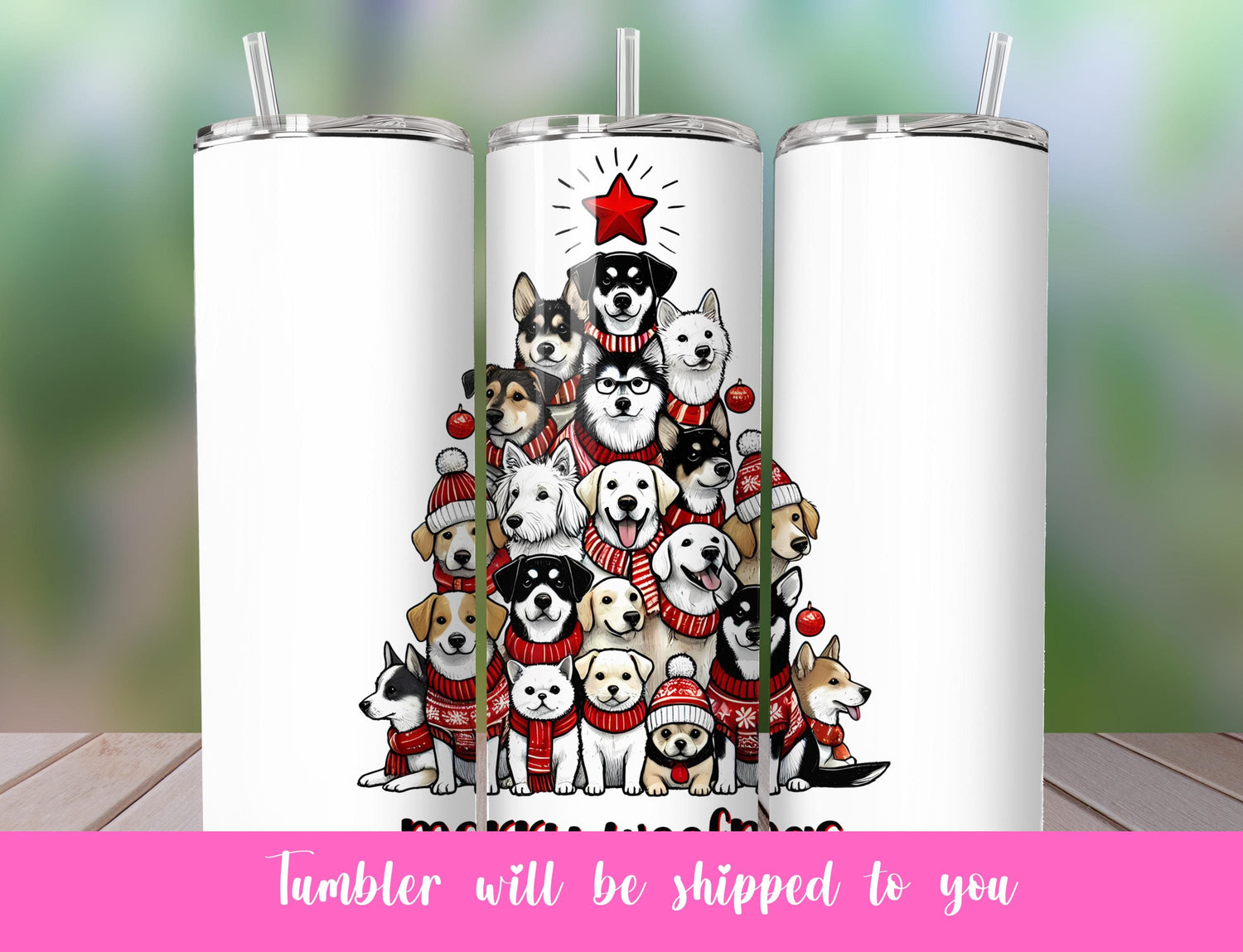 Christmas dogs tumbler