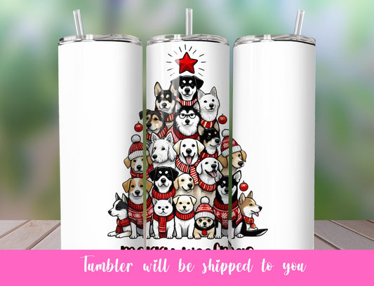 Christmas dogs tumbler