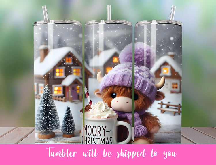 cute cow Christmas tumbler