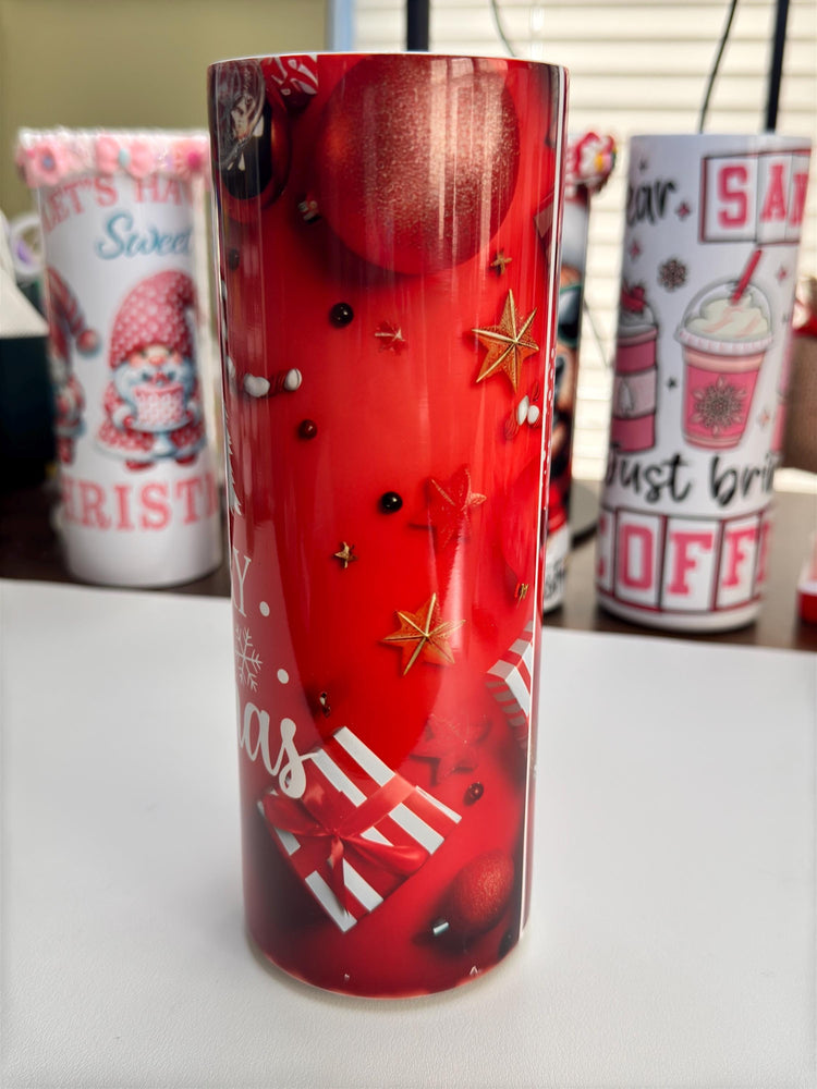 Festive Red Christmas Tumbler