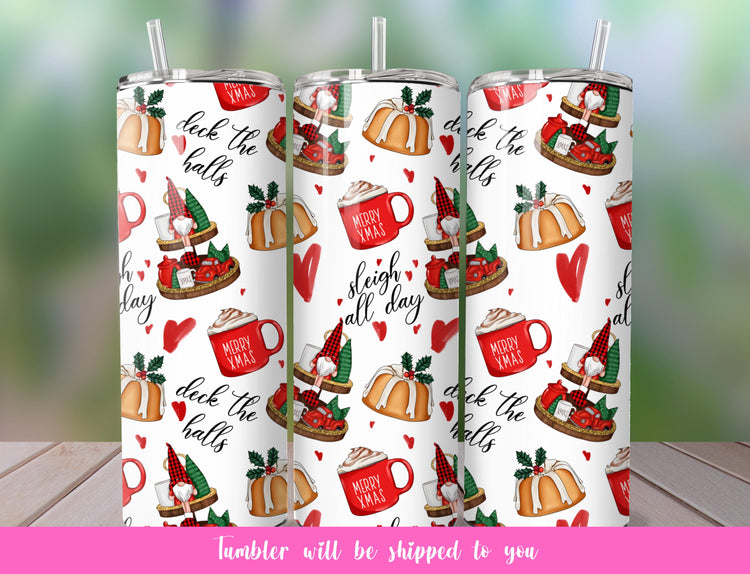 Christmas goodies wallpaper tumbler