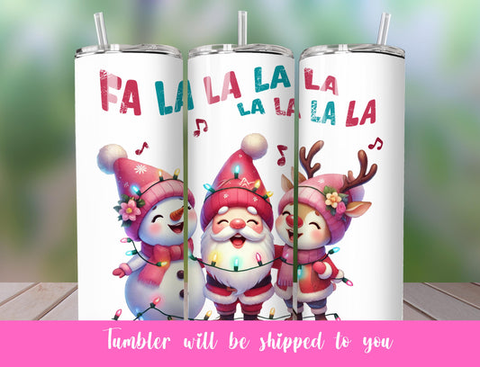 cute snowman’s, reindeer and gnome tumbler