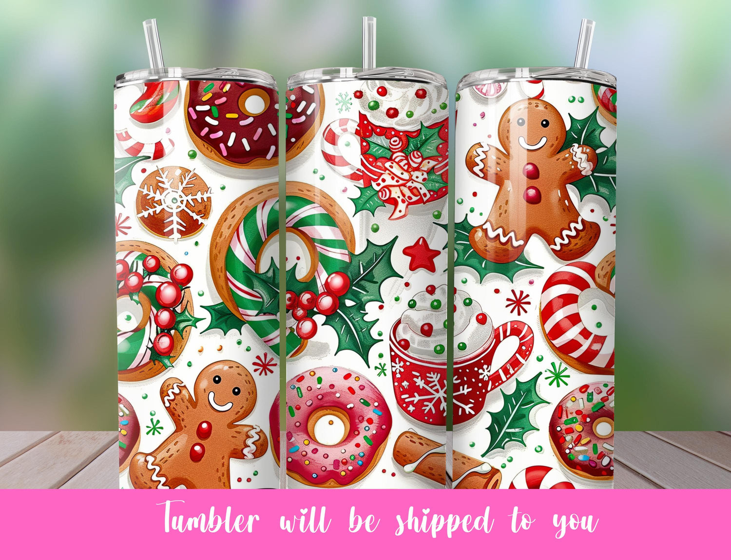 Christmas cute wallpaper tumbler