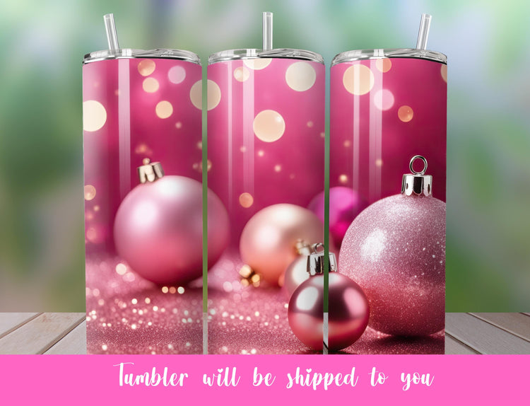 Cute Pink Christmas Tumbler