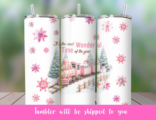 Christmas train tumbler