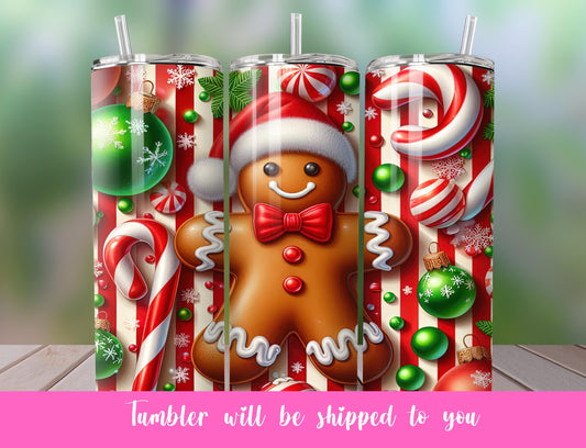 candy cane gingerbread tumbler