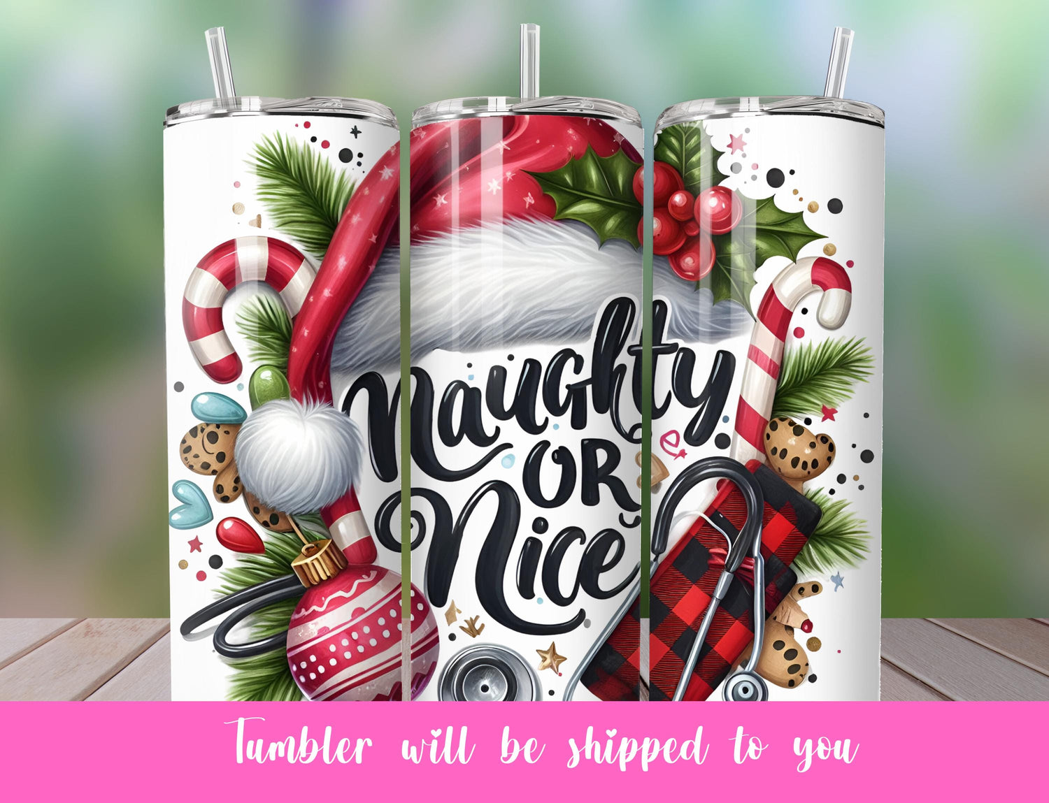 naughty or nice tumbler