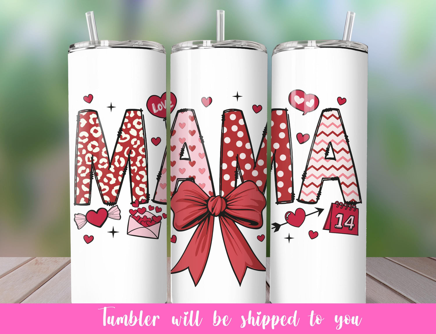 love mama leopard Valentine’s Day tumbler