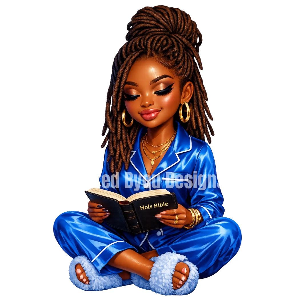black girl chibi art faith and worship digital downloads