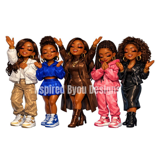 black girl chibi art faith and worship digital downloads