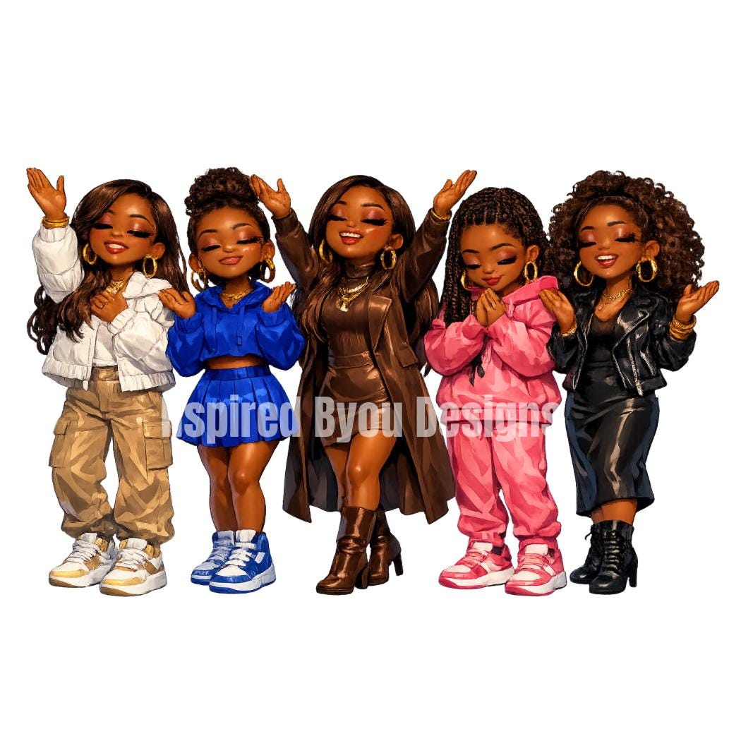 black girl chibi art faith and worship digital downloads
