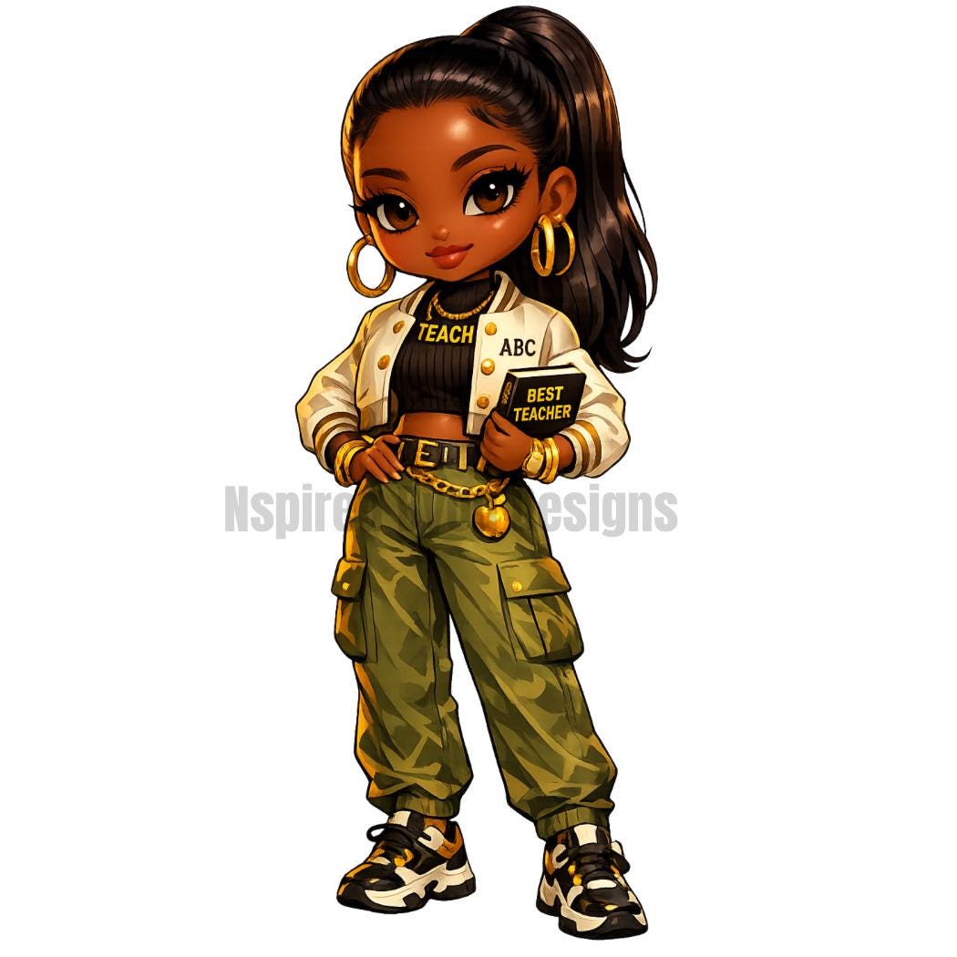 black girl teachers clip art