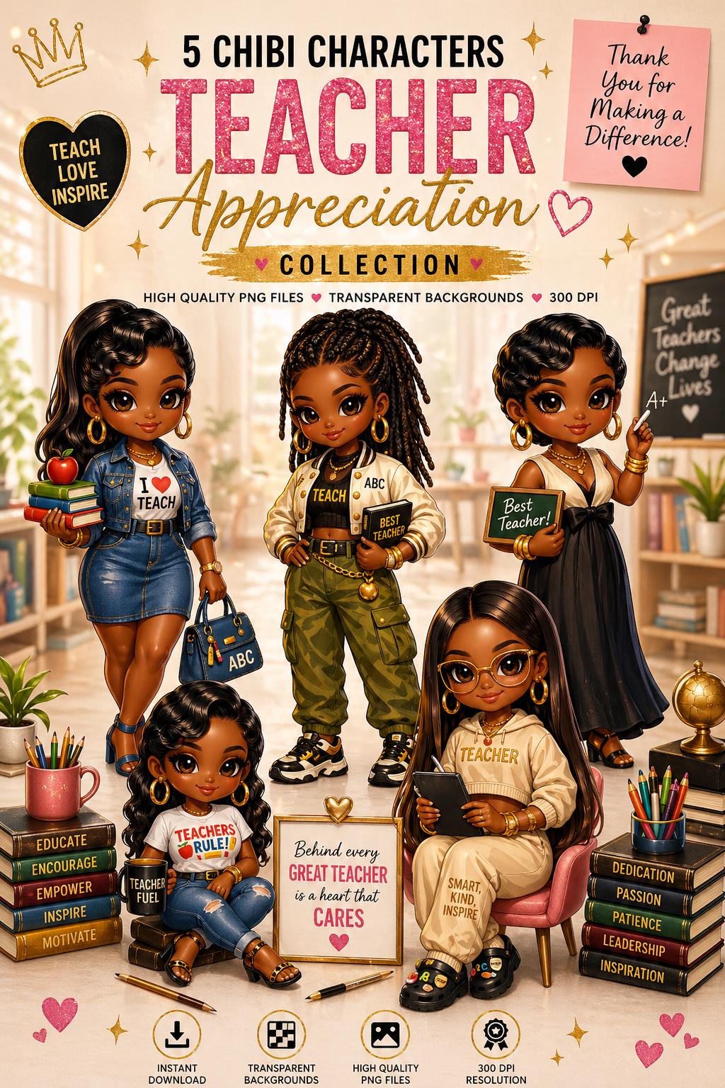 black girl teachers clip art